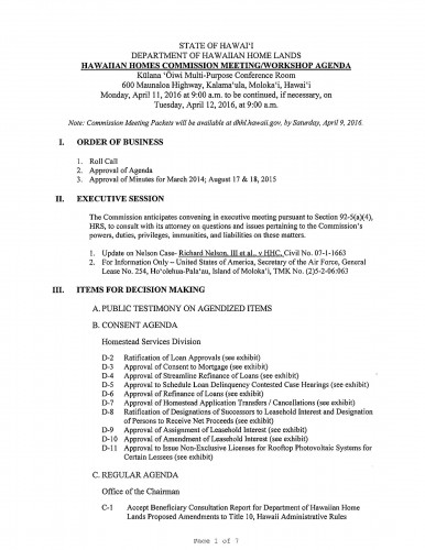 HHC Agenda